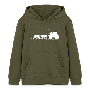 Weihnachtsmann mit Kühe / Kinder Organic Hoodie - Khaki