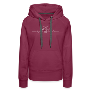 Herzschlag Kuh / Kuhliebe / Damen Premium Hoodie - Bordeaux