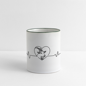 Herzschlag Ziege / Tasse - Weiß/Dunkelgrün