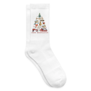 Frohe Weihnachten / Tennissocken - Weiß