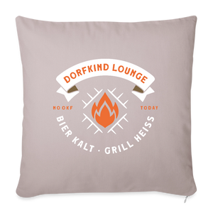 Dorfkind Lounge, Bier kalt Grill heiß / Kissenbezug - helles Taupe