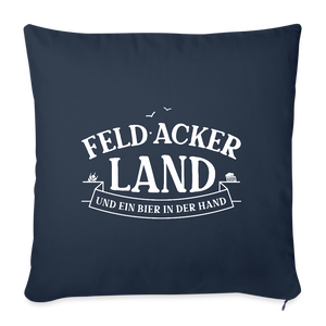 Feld Acker Land und ein Bier in der Hand / Kissenbezug - Navy