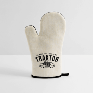 Ofenhandschuh mit Gummibeschichtung - Leinen/Schwarz 