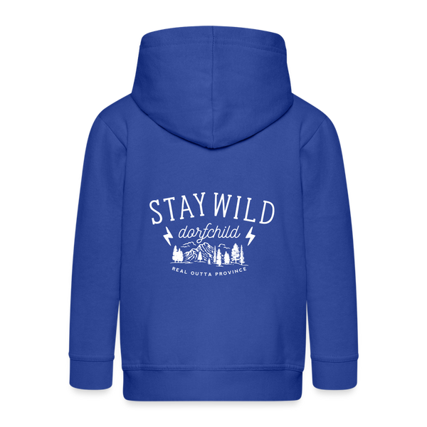 Stay wild Dorfchild / Kinder Premium Kapuzenjacke - Royalblau