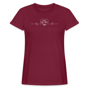 Heartbeat Kuh / Kuhverliebt⎪Frauen Oversize T-Shirt - Bordeaux