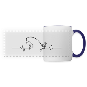 Herzschlag Angeln / Angel Liebe / Tasse - Weiß/Kobaltblau