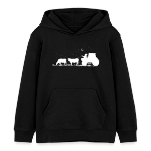 Weihnachtsmann mit Kühe / Kinder Organic Hoodie - Schwarz