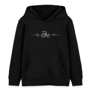 Herzschlag Traktor - Traktorliebe / Kinder Organic Hoodie - Schwarz