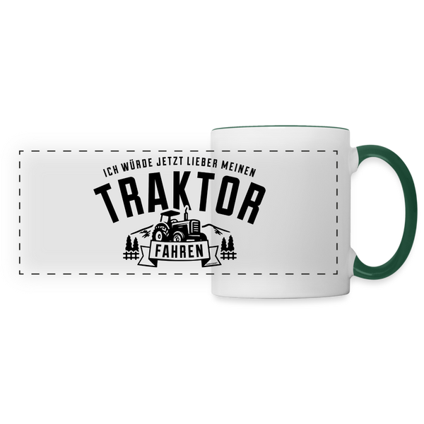 Lieber traktor fahren Tasse - Weiß/Dunkelgrün