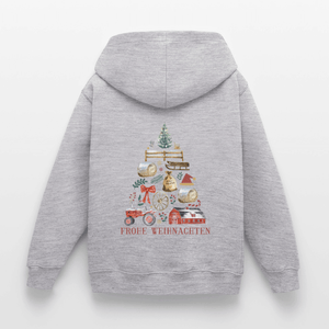 Frohe Weihnachten - Weihnachtsbaum / Kinder Premium Hoodie - Hellgrau meliert