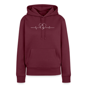 Herzschlag Pferd / Pferdeliebe / Damen Premium Hoodie - Burgunderrot