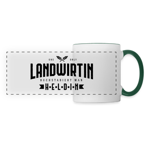 Landwirtin buchstabiert man Heldin / Tasse - Weiß/Dunkelgrün