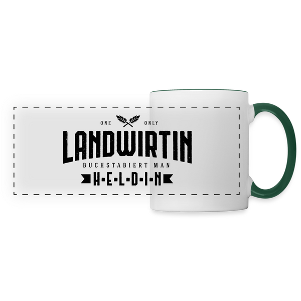 Landwirtin buchstabiert man Heldin / Tasse - Weiß/Dunkelgrün