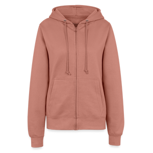 Zum Glück Dorfkind / Damen Premium Sweatjacke - Altrosa