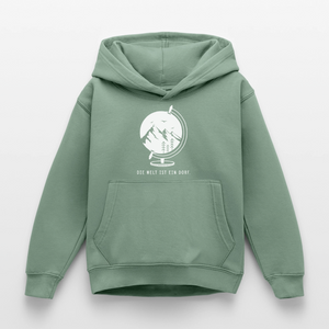 Die Welt ist ein Dorf / Kinder Premium Hoodie - Graugrün