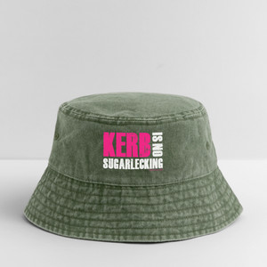 Kerb is no sugarlecking / Vintage Bucket Hat - Olivgrün vintage