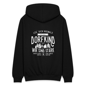 Leg Dich niemals mit einem Dorfkind an / Herren Premium Sweatjacke - Schwarz