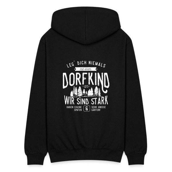 Leg Dich niemals mit einem Dorfkind an / Herren Premium Sweatjacke - Schwarz