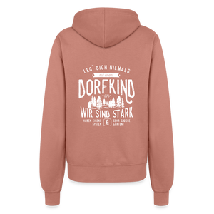 Leg Dich niemals mit einem Dorfkind an / Damen Premium Sweatjacke - Altrosa