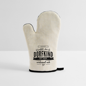 Ofenhandschuh mit Gummibeschichtung - Leinen/Schwarz 