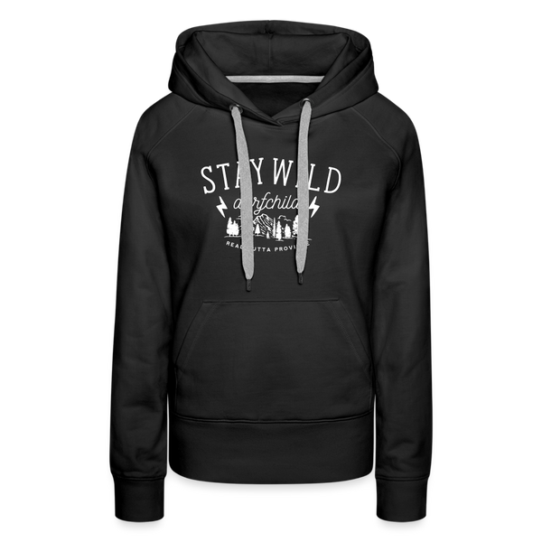 Stay Wild Dorfchild / Damen Premium Hoodie - Schwarz