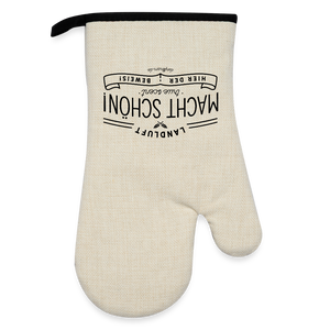 Ofenhandschuh mit Gummibeschichtung - Leinen/Schwarz 