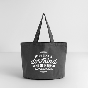Mehr als ein Dorfkind kann ein Mensche nicht werden /  Shopper Tasche aus recycelter Baumwolle - Vintage Schwarz