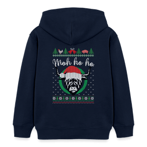 Weihnachtskuh Mo Ho Ho / Kinder Organic Hoodie - Navy