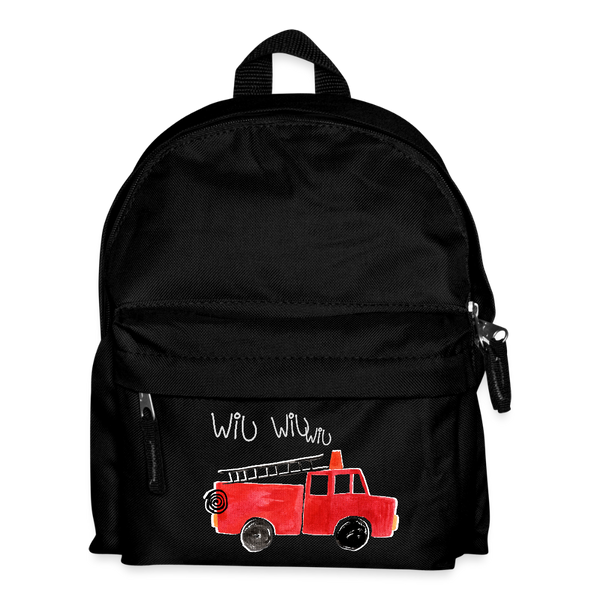 Feuerwehr / Kinder Rucksack - Schwarz