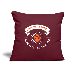 Dorfkind Lounge, Bier kalt Grill heiß / Kissenbezug - Burgund