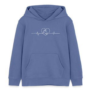 Herzschlag Pferd - Pferd Liebe / Kinder Organic Hoodie - Blau