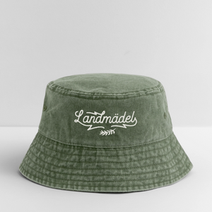 Lanmädel / Vintage Bucket Hat - Olivgrün vintage