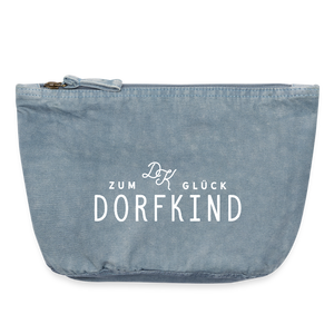 Lustige Kosmetiktasche mit Dorfkind Spruch - Dorfkram® Utensilo Tasche - Zubehörtasche Geschenk