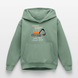 Bagger Liebe / Kinder Premium Hoodie - Graugrün