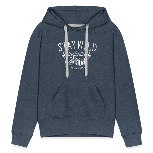 Stay Wild Dorfchild / Damen Premium Hoodie - Jeansblau