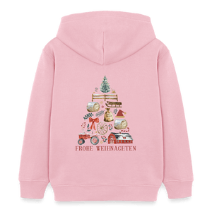 Frohe Weihnachten - Weihanchtsbaum / Kinder Organic Hoodie - Hellrosa