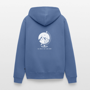 Die Welt ist ein Dorf / Herren Premium Kapuzenjacke - Taubenblau