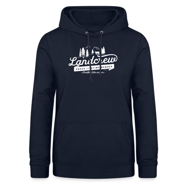 Landcrew / Dorfcrew / Damen Premium Hoodie (Monochrom Edition) - Navy