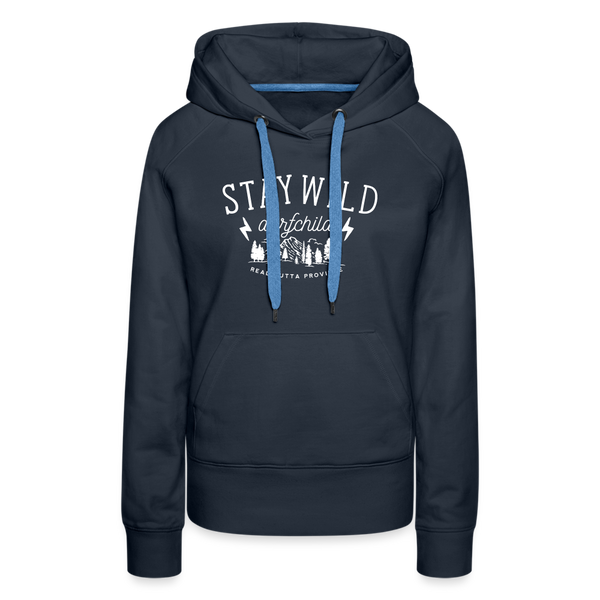 Stay Wild Dorfchild / Damen Premium Hoodie - Navy