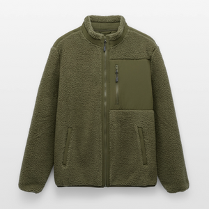 Zum Glück Dorfkind / Organic Sherpajacke Teddy Fleece - Khaki
