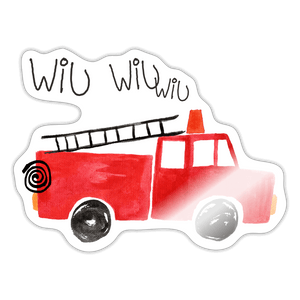 Feuerwehrauto - Wiu wiu / Sticker - Weiß glänzend