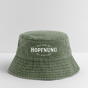 Man darf die Hopfnung nie verlieren / Vintage Bucket Hat - Olivgrün vintage