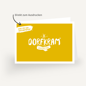 Dorfkram Gutschein zum ausdrucken