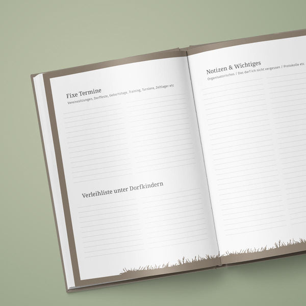 Notizbuch für Dorfkinder Buchkalender A5 von Dorfkram® 

