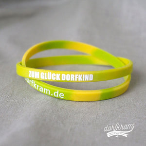 Zum Glück Dorfkind Armbänder in gelb grün. Dorfkram® 
