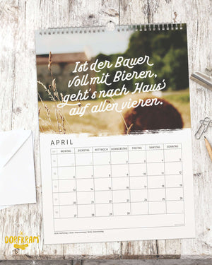 Kalender 2026 für Dorfkinder / Dorf gut alles gut / Wandkalender mit Sprüchen