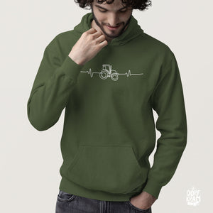 dorfhoodie-traktor-ekg-dorfkram grün
