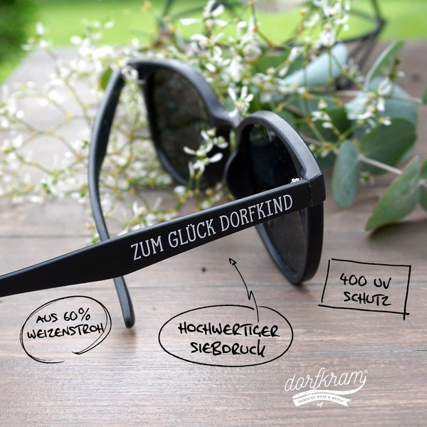 Zum Glück Dorfkind / Sonnenbrille aus Weizenstroh