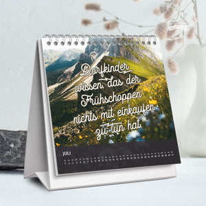 Aufstellkalender Dorf Landleben mit Sprüche zum Frühschoppen. Dorfkram® 