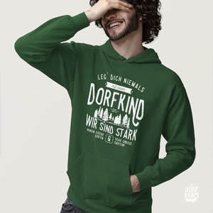 lusitger dorfkind spurch hoodie- leg dich niemals mit einem dorfkind an